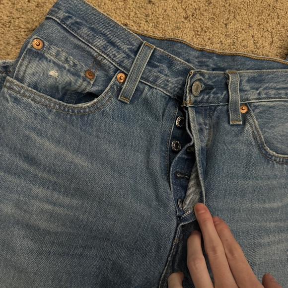 Levi’s 501 Original Distressed Denim Jeans Athens Crown Holes - Picture 7 of 16